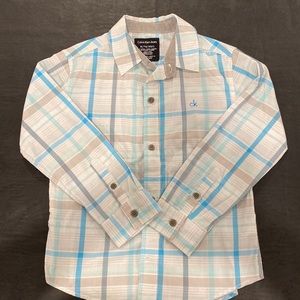 Calvin Klein Jeans boys size 7 button down casual or dressy long sleeve shirt